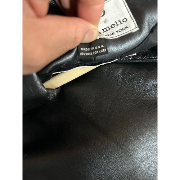 Dero by Rocco D'Amelio Women's metallic black, Leather Long Coat, M the matrix - Picture 11 of 13